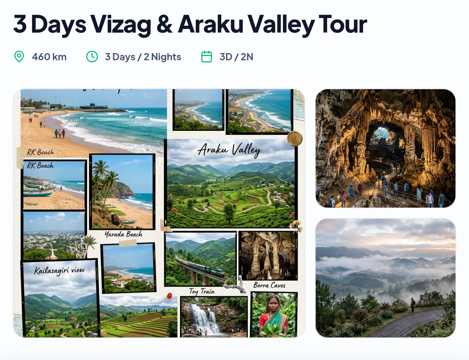 3 Days Vizag & Araku Valley Tour